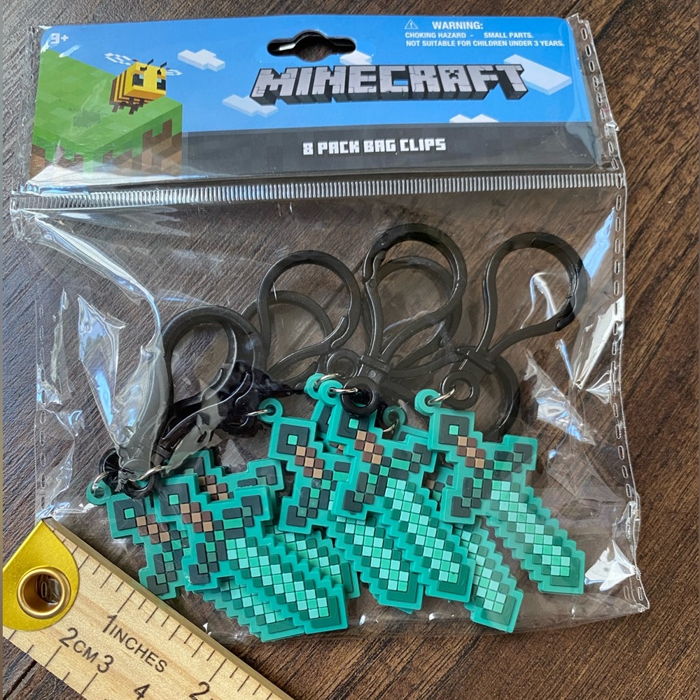 Minecraft sword keychain party favors set of 8